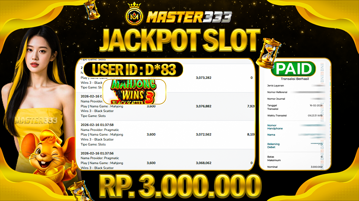 JACKPOT 3.000.000 DI PRAGMATIC PLAY GAMES MAHJONG WINS 3 BLACK SCATTER