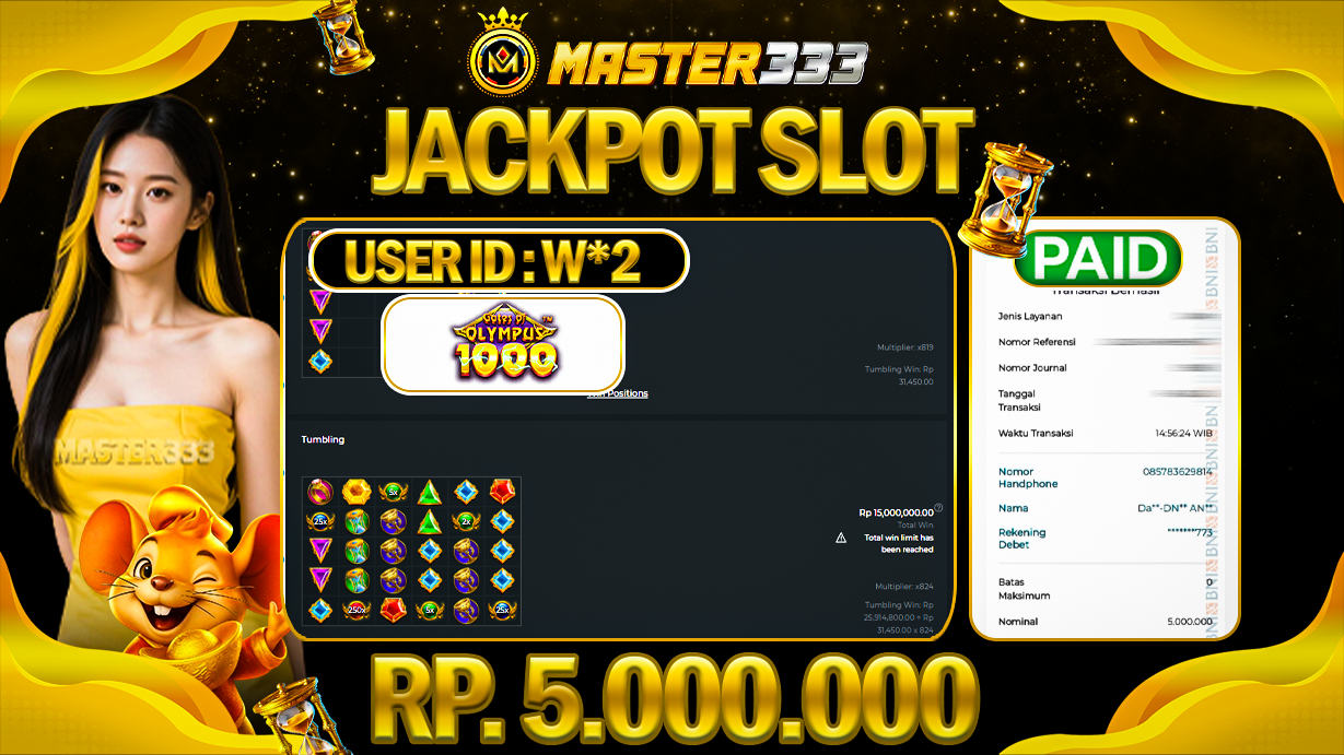 JACKPOT 5.000.000 JUTA DI PRAGMATIC PLAY GAMES GATES OF OLYMPUS 1000 SAH LUNAS