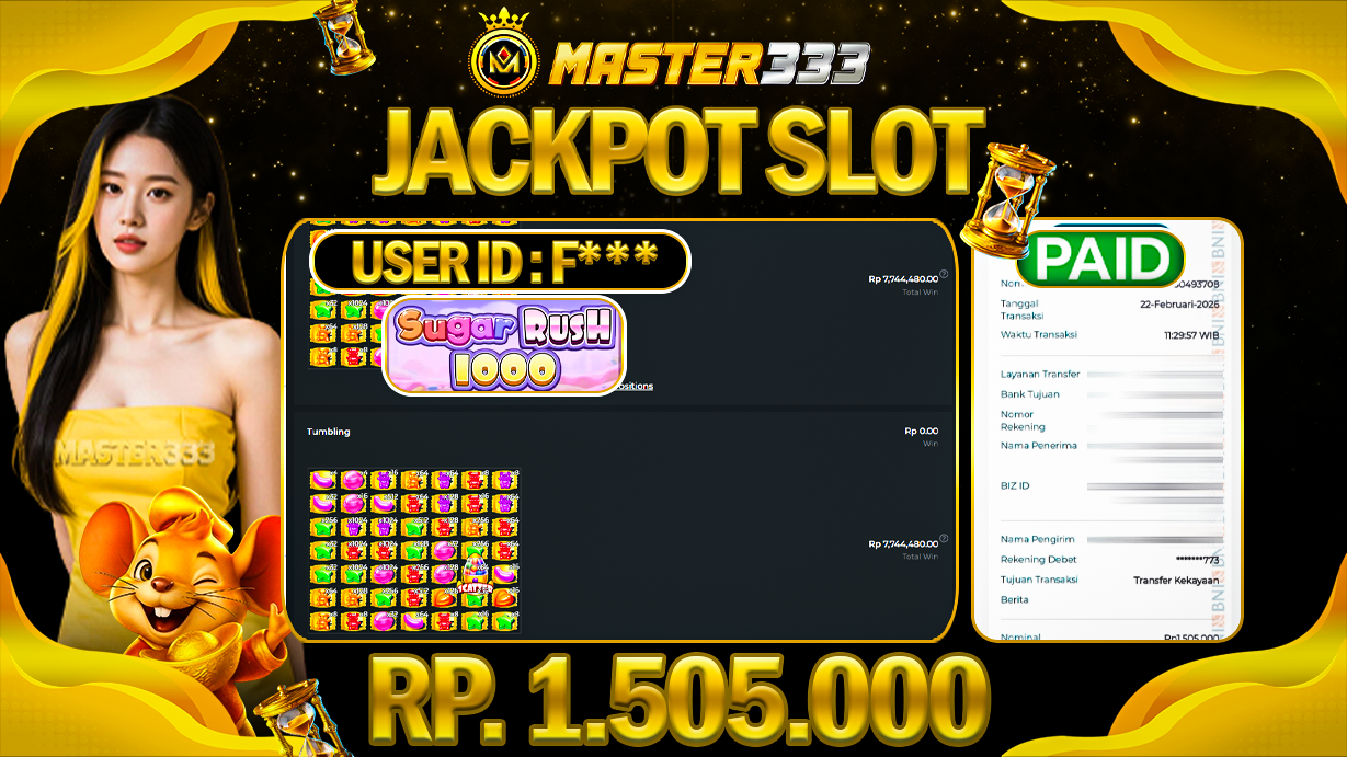 JACKPOT 1.505.000 JUTA DI PRAGMATIC PLAY SLOT GAMES SUGAR RUSH 1000 SAH LUNAS