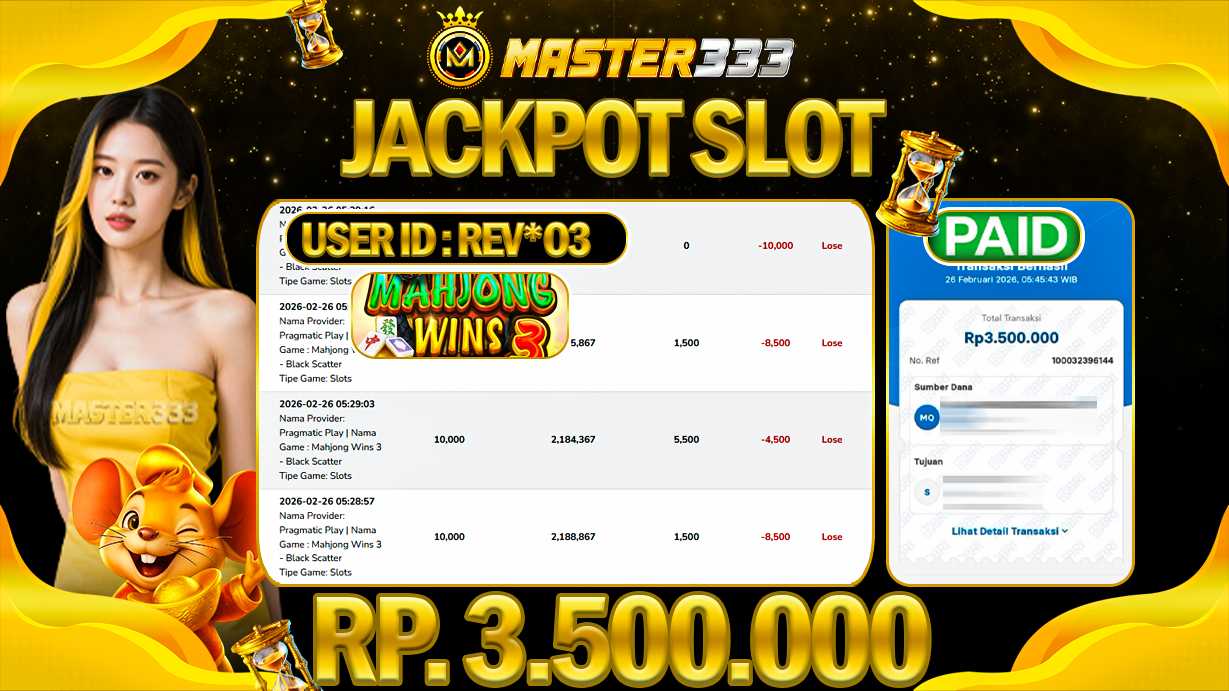 JACKPOT 3.500.000 JUTA DI PRAGMATIC PLAY SLOT MAHJONG WINS BLACK SCATTER GATE SAH LUNAS