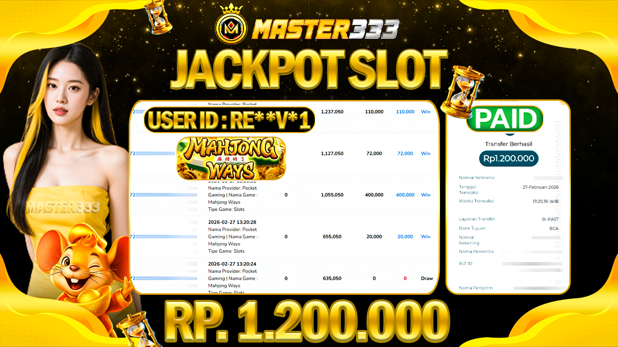 JACKPOT 1.200.000 JUTA DI PG SOFT SLOT MAHJONG WAYS 1 SAH LUNAS