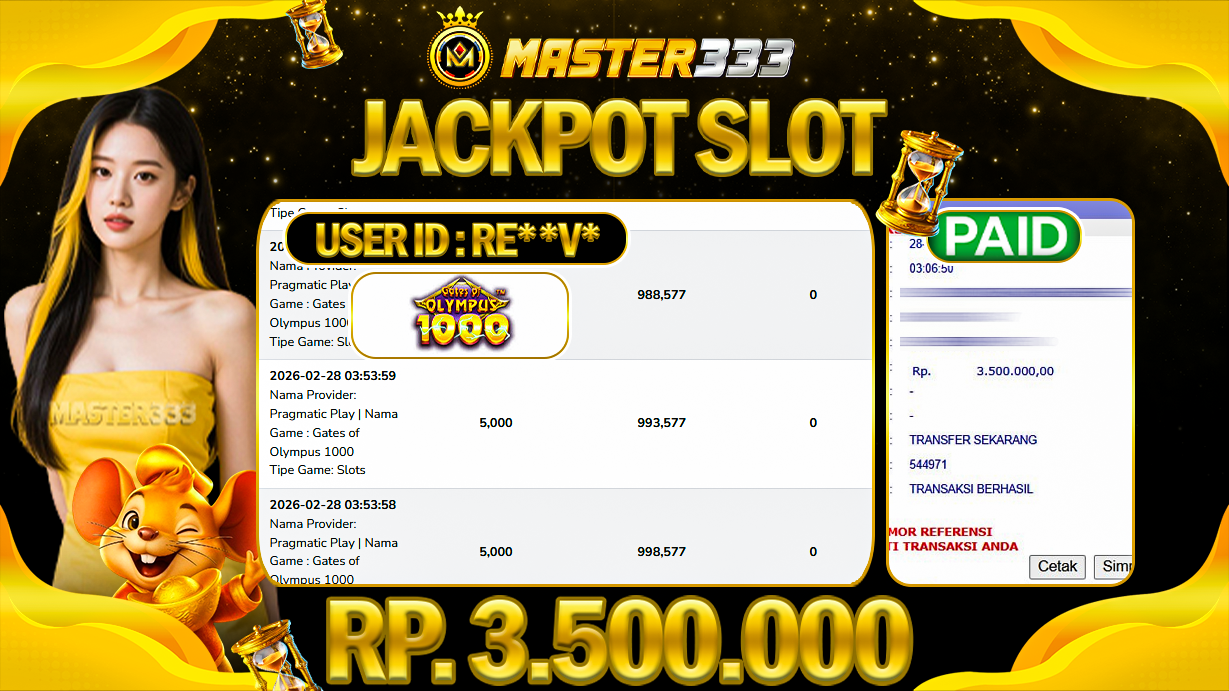 JACKPOT 3.500.000 JUTA DI PRAGMATIC PLAY SLOT GATES OF OLYMPUS 1000 SAH LUNAS