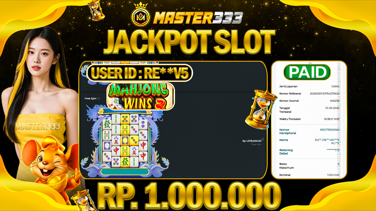 JACKPOT 1.000.000 JUTA DI PRAGMATIC PLAY GAMES MAHJONG WINS 3 BLACK SCATTER SAH LUNAS