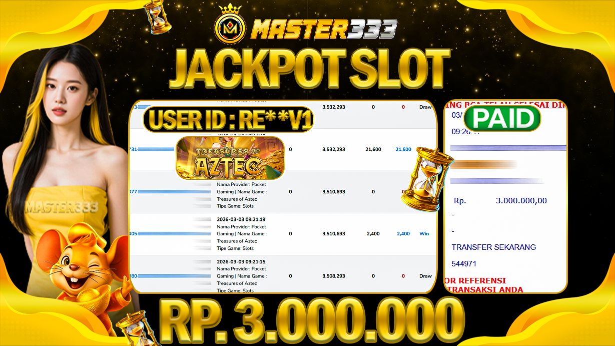 JACKPOT 3.000.000 JUTA DI SLOT PRAGMATIC PLAY GAMES TREASURES OF AZTEC SAH LUNAS