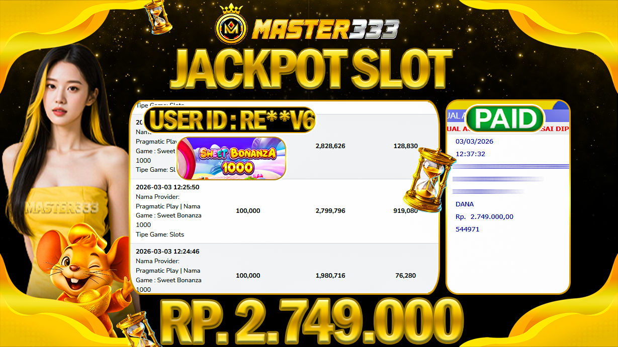 JACKPOT 2.749.000 JUTA DI SLOT PRAGMATIC PLAY GAMES SWEET BONANZA 1000 SAH LUNAS