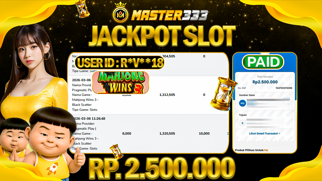 JACKPOT 2.500.000 JUTA DI SLOT PRAGMATIC PLAY GAMES MAHJONG WINS 3 SAH LUNAS
