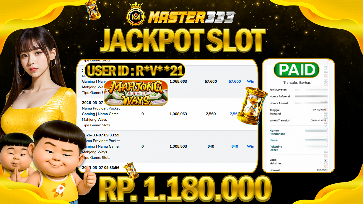 JACKPOT 1.180.000 JUTA DI SLOT PG SOFT GAMES MAHJONG WAYS 1 SAH LUNAS