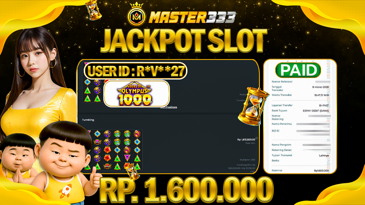 JACKPOT 1.600.000 JUTA DI SLOT PRAGMATIC PLAY GAMES GATES OF OLYMPUS 1000 SAH LUNAS