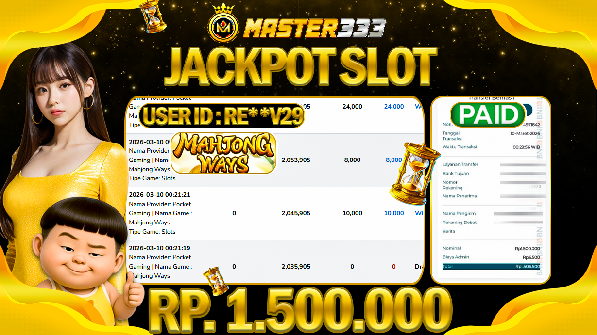 JACKPOT 1.500.000 JUTA DI SLOT PG SOFT GAMES MAHJONG WAYS 1 SAH LUNAS