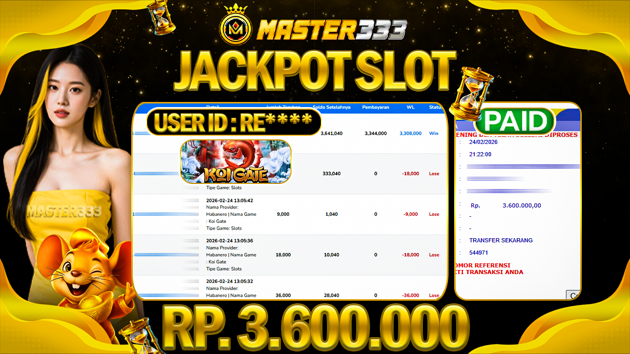 JACKPOT 3.600.000 JUTA DI HABANERO SLOT GAMES KOI GATE SAH LUNAS