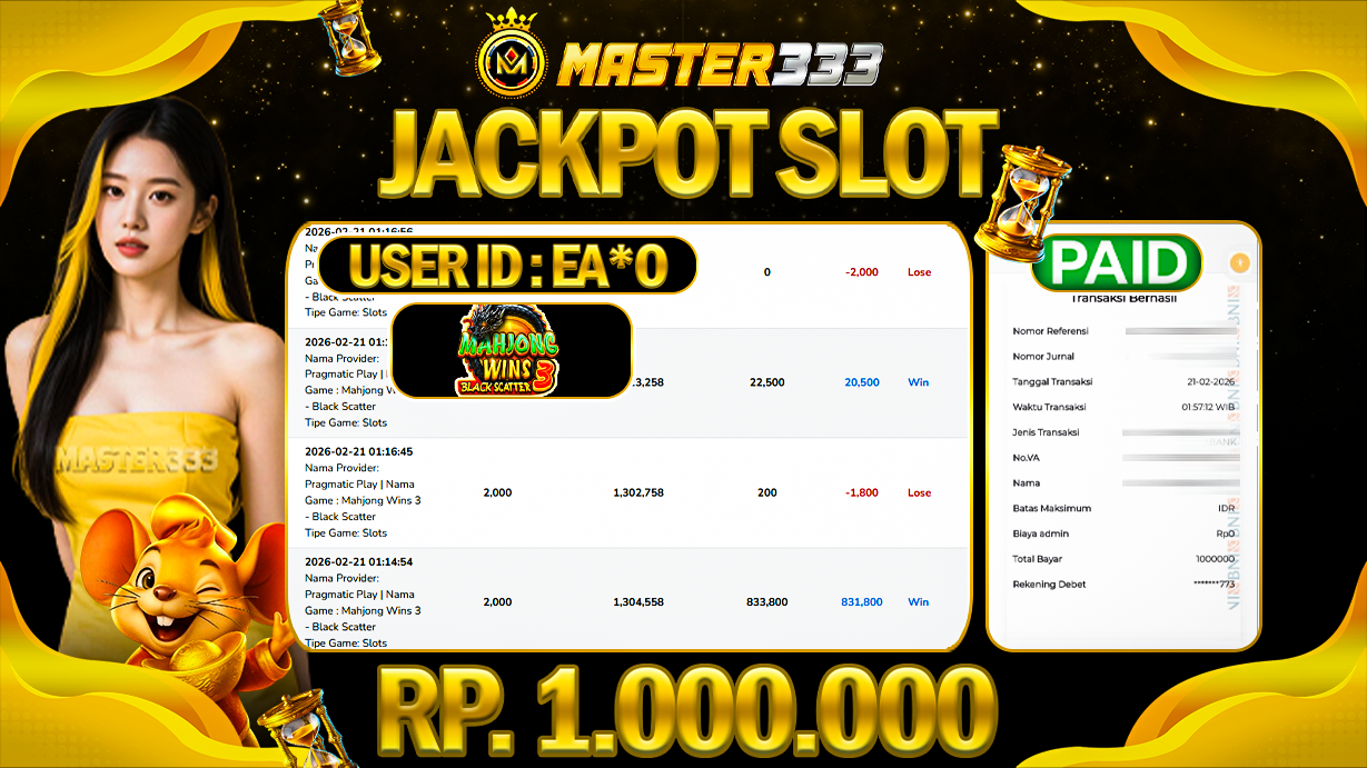 JACKPOT 1.000.000 JUTA DI PRAGMATIC PLAY SLOT GAMES MAHJONG BLACK SCATTER SAH LUNAS